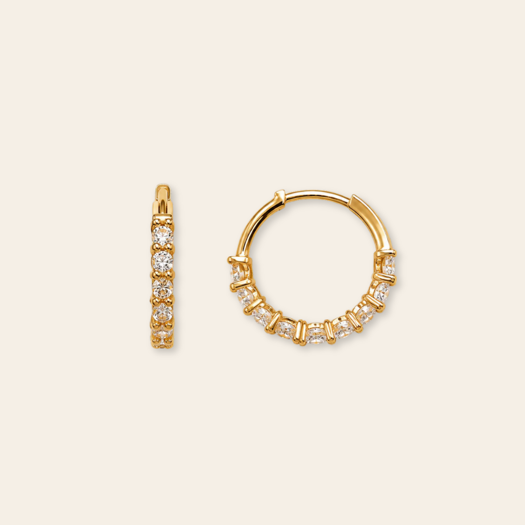 10k Solid Gold CZ Huggies