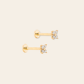 14k Dainty Flower Flatback Stud