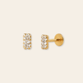 14k Duo CZ Flatback Stud