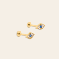 14k Protection Eye Flatback Stud