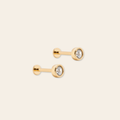 14k Solitaire Flatback Stud