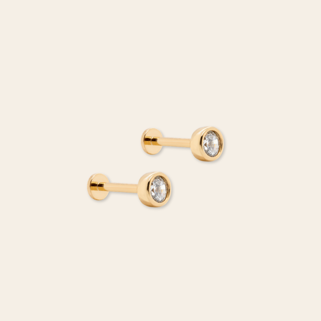 14k Solitaire Flatback Stud