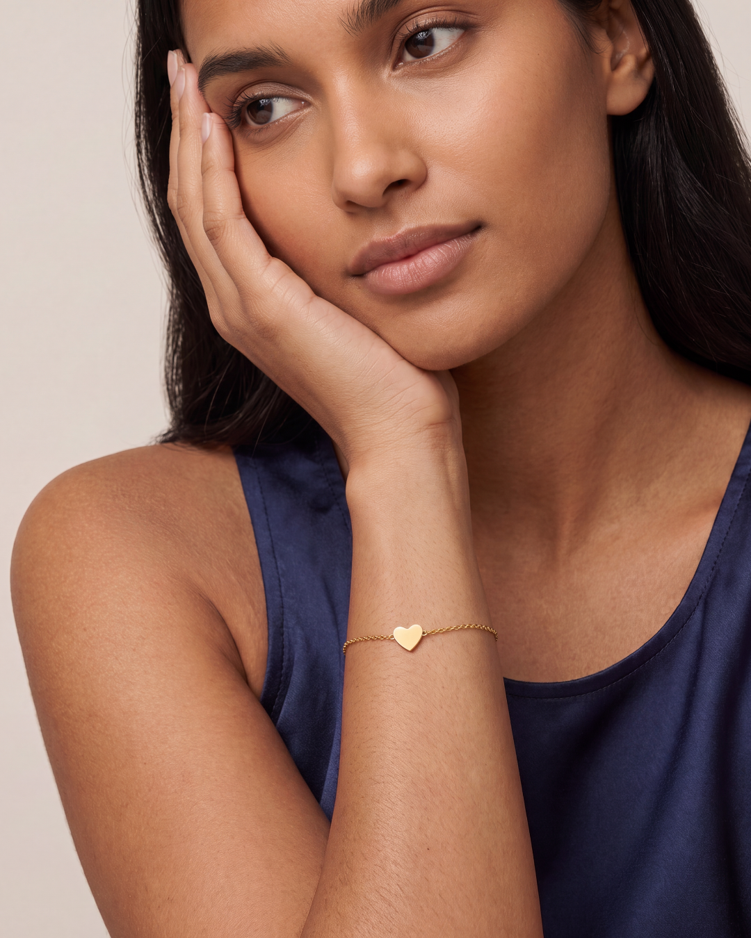 Personalized Single Heart Bracelet