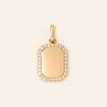 Pavé Framed Tag Necklace