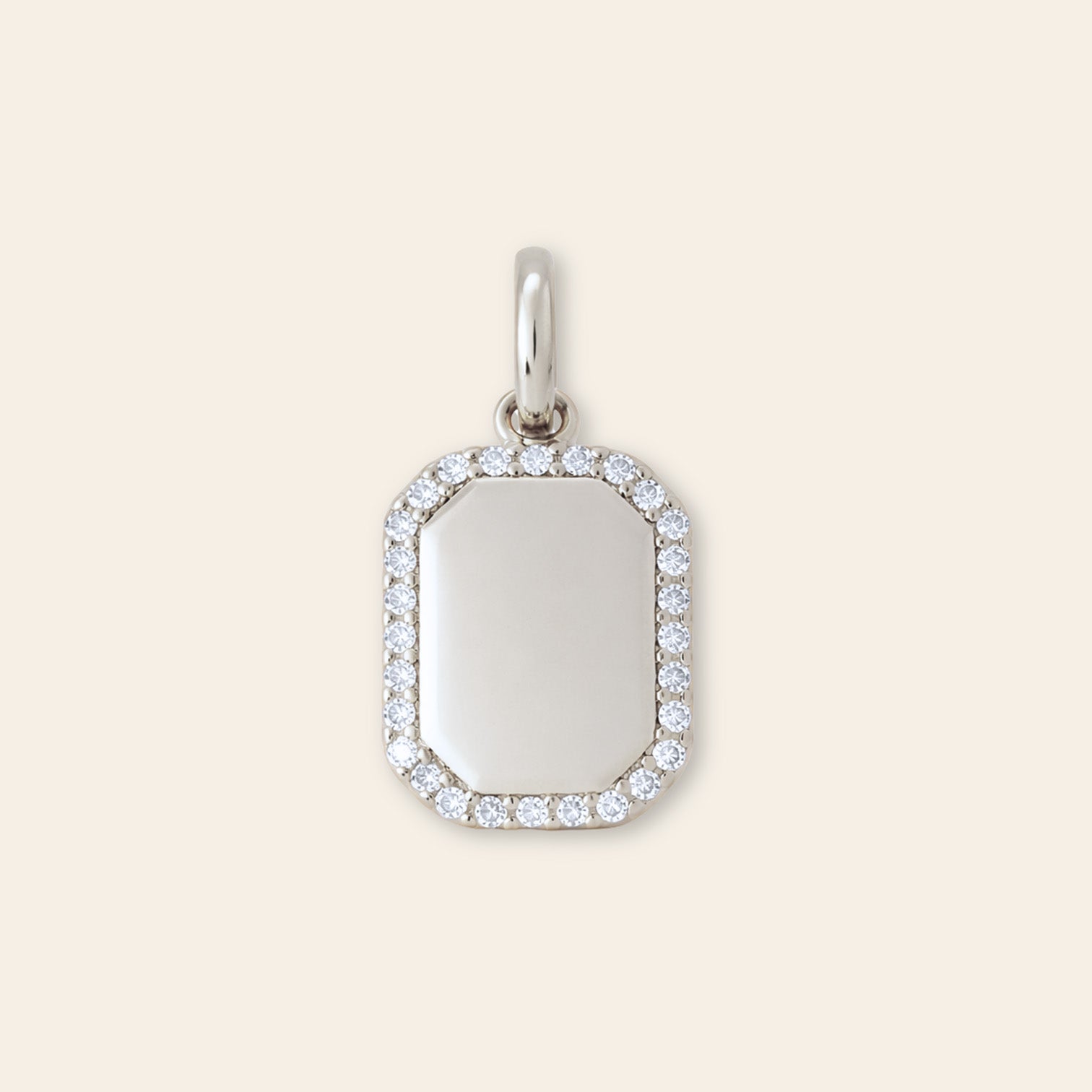Pavé Framed Tag Necklace