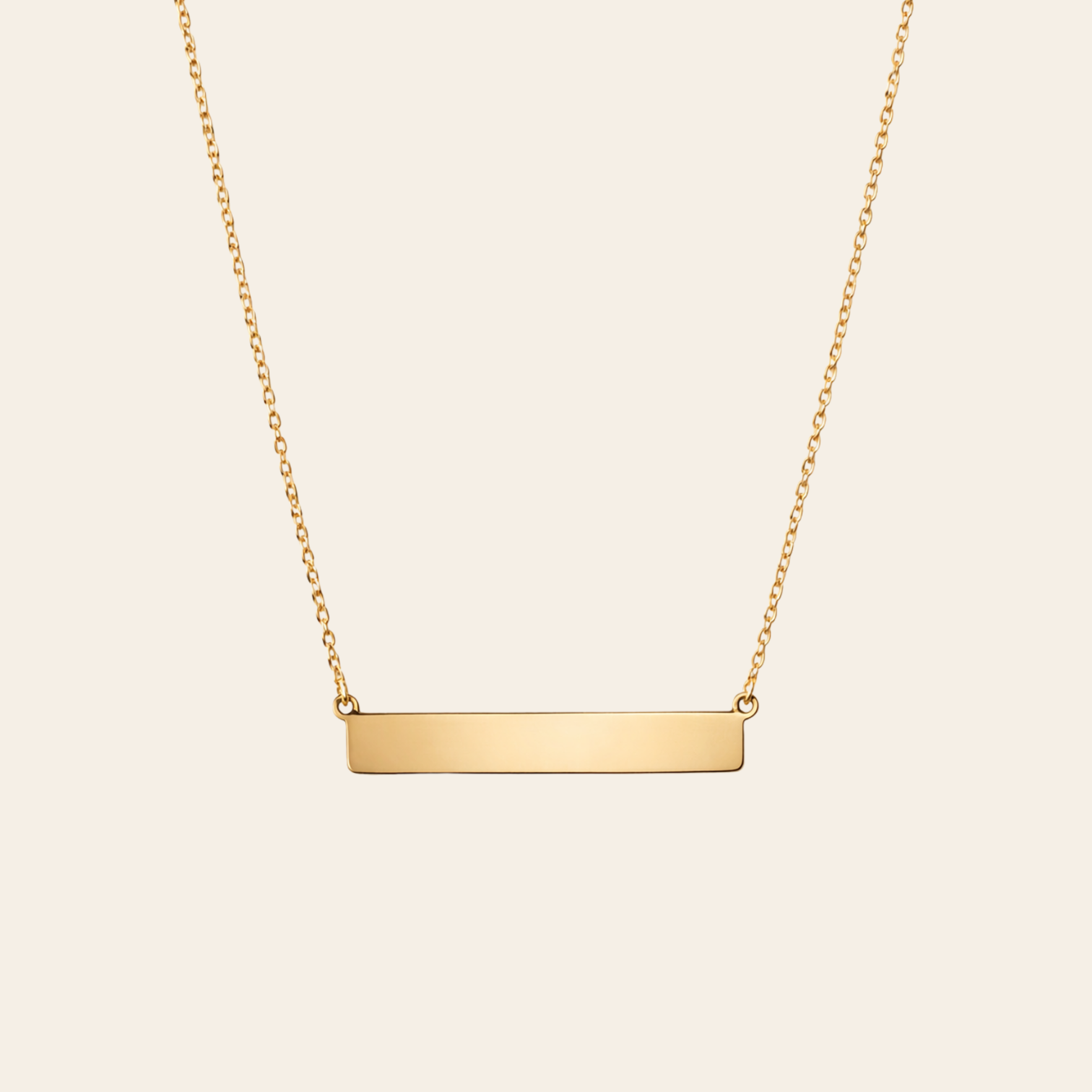 10k Solid Gold Bar Necklace