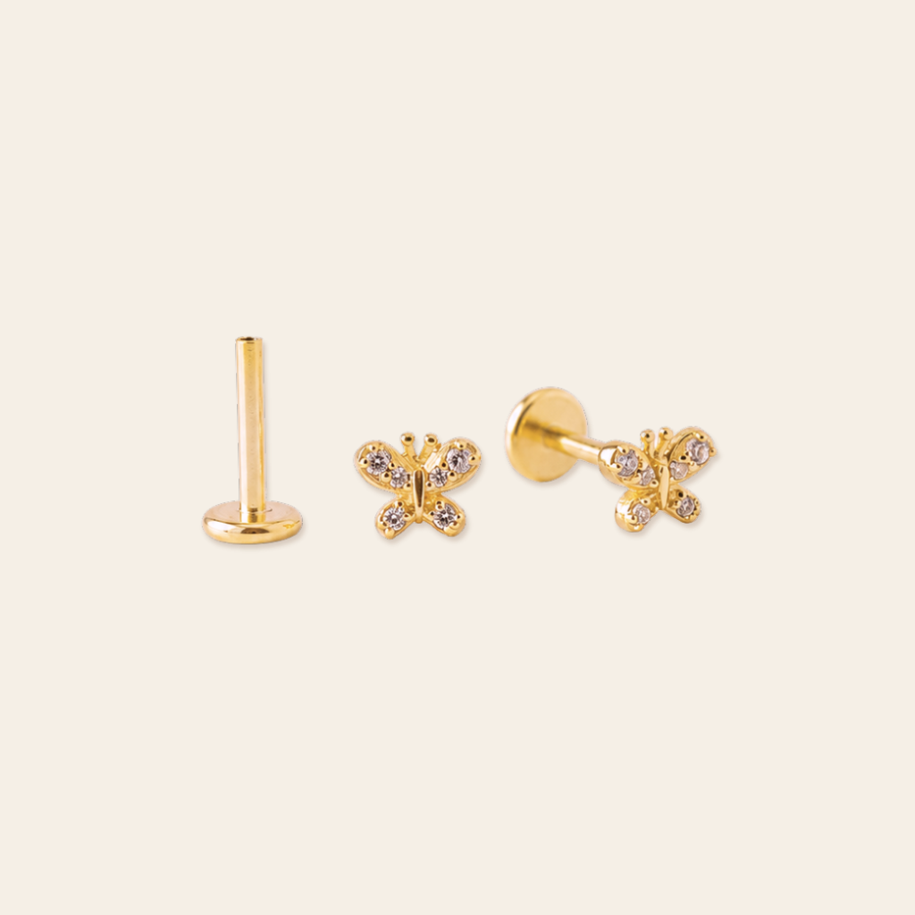 Butterfly CZ Flatback Studs