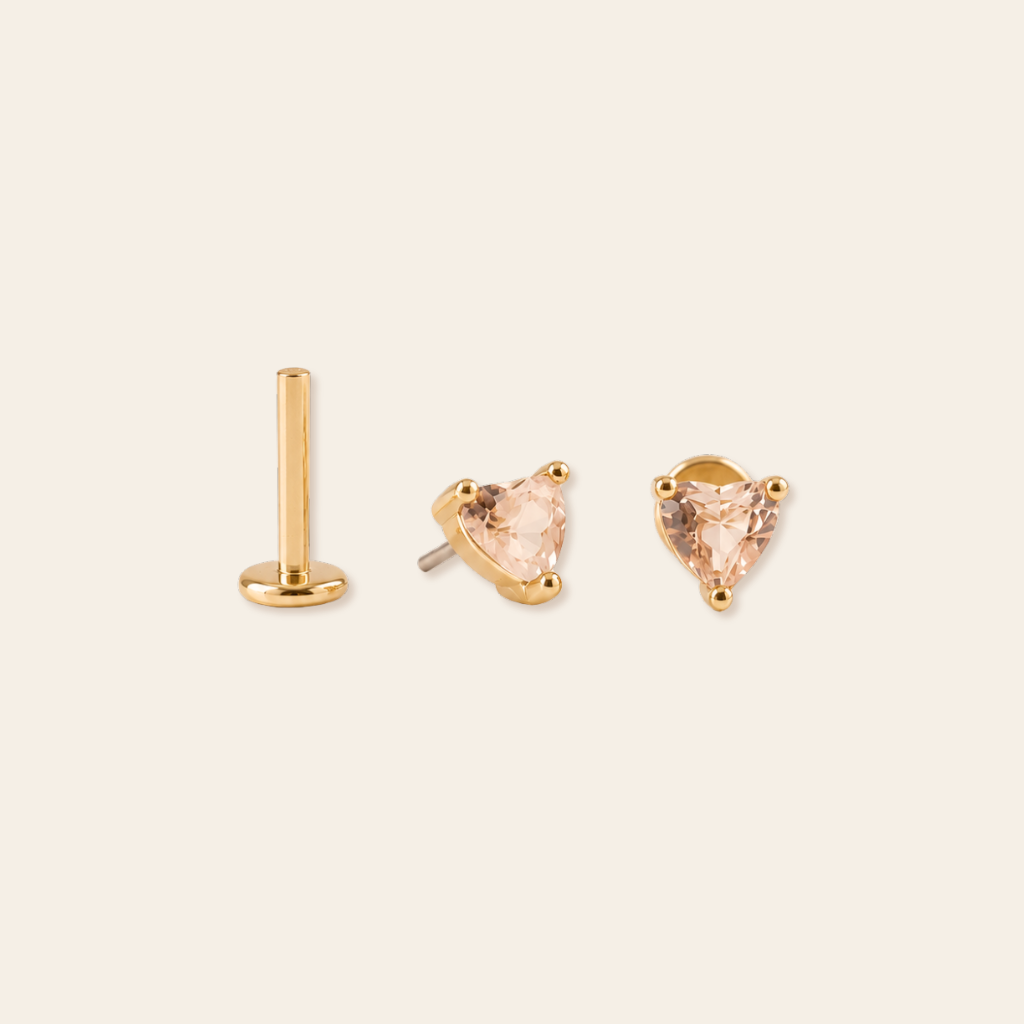 CZ Heart Flatback Studs
