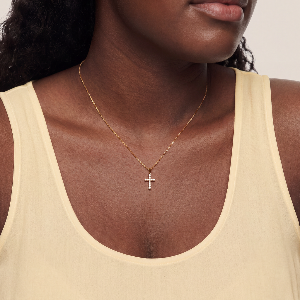 Waterproof CZ Cross Charm