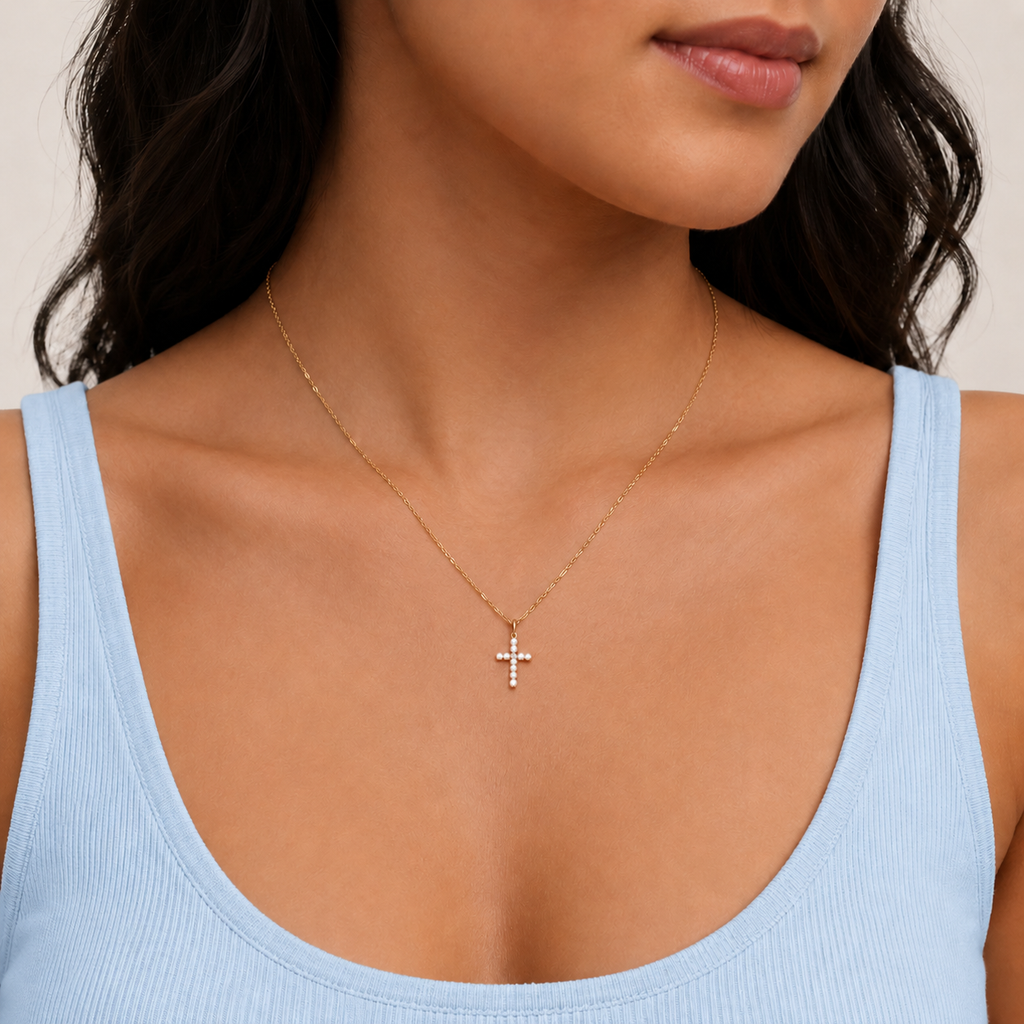 CZ Cross Charm