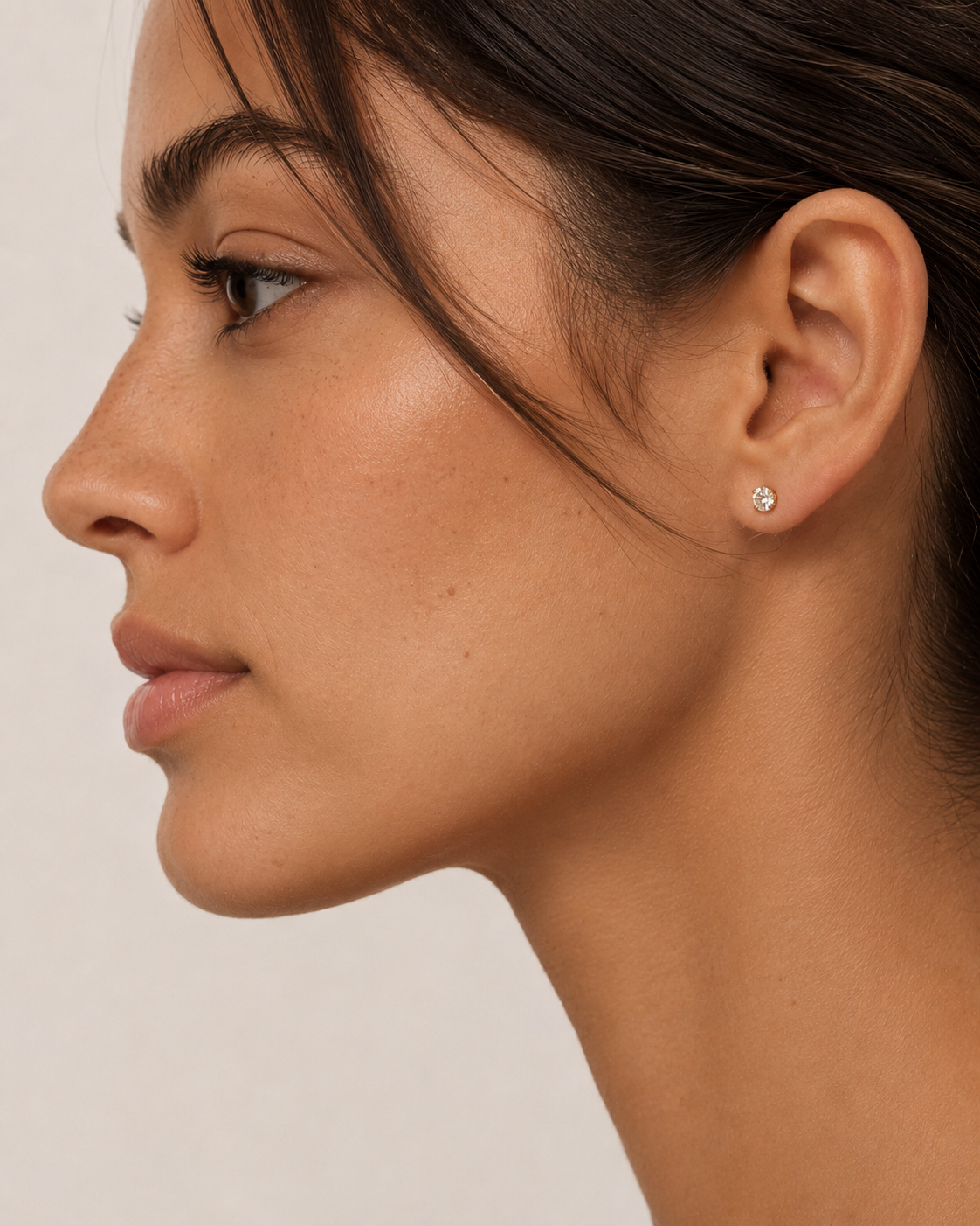 14k CZ Flatback Stud