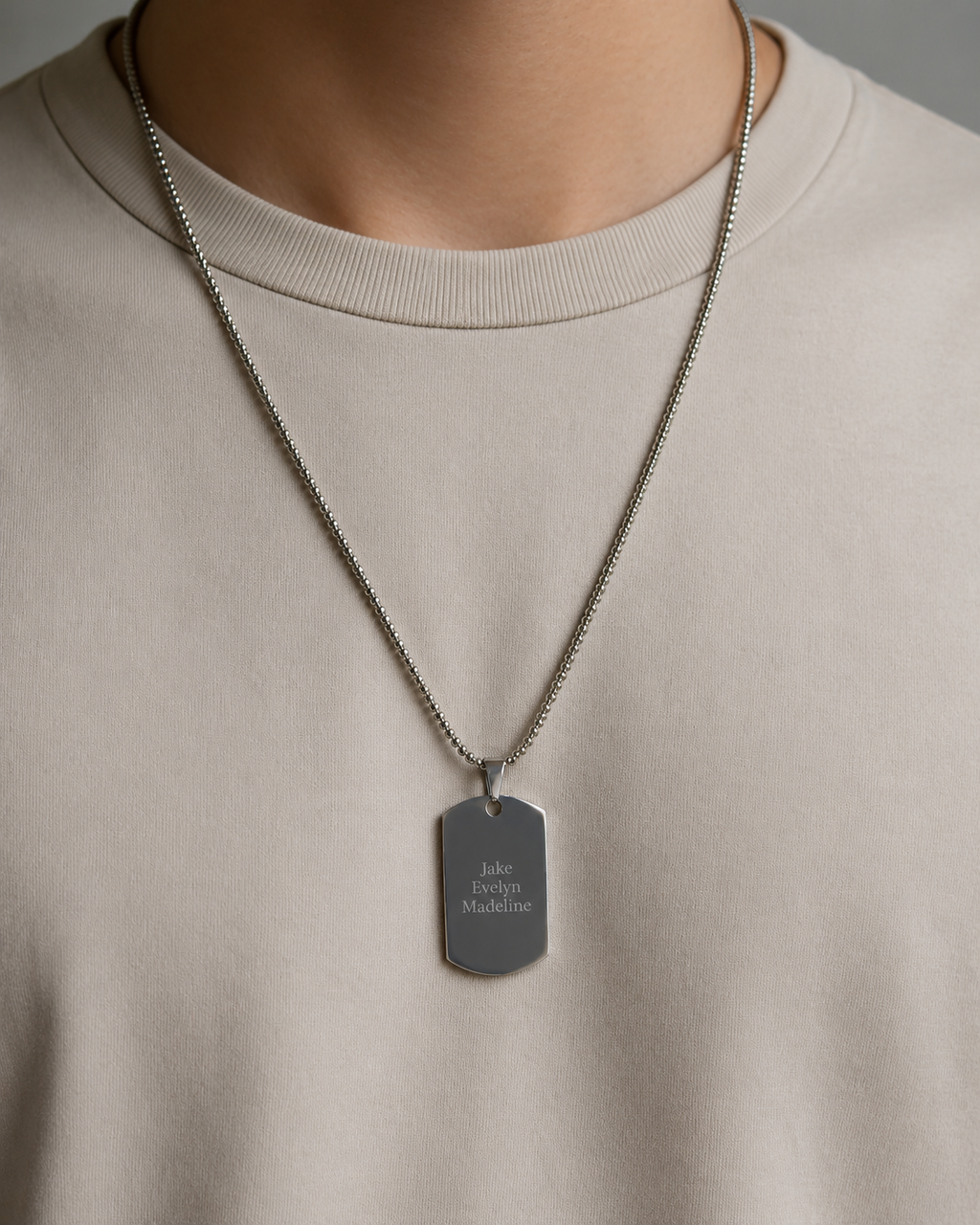 Personalized Large Dog Tag Necklace