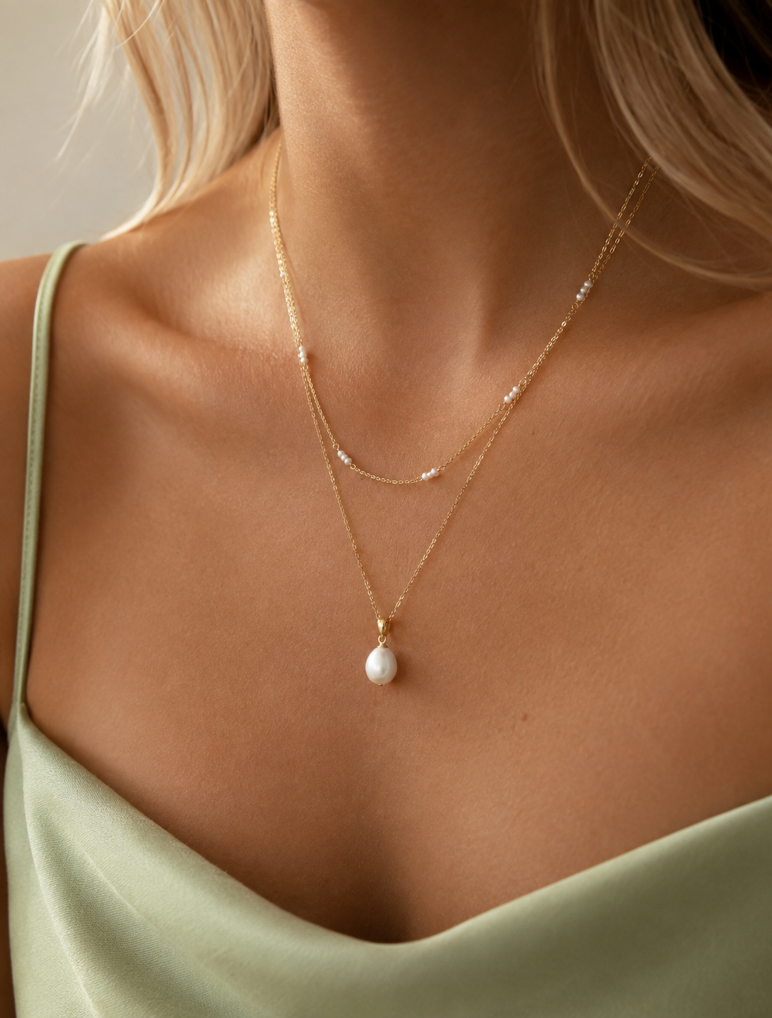 10k Organic Pearl Pendant