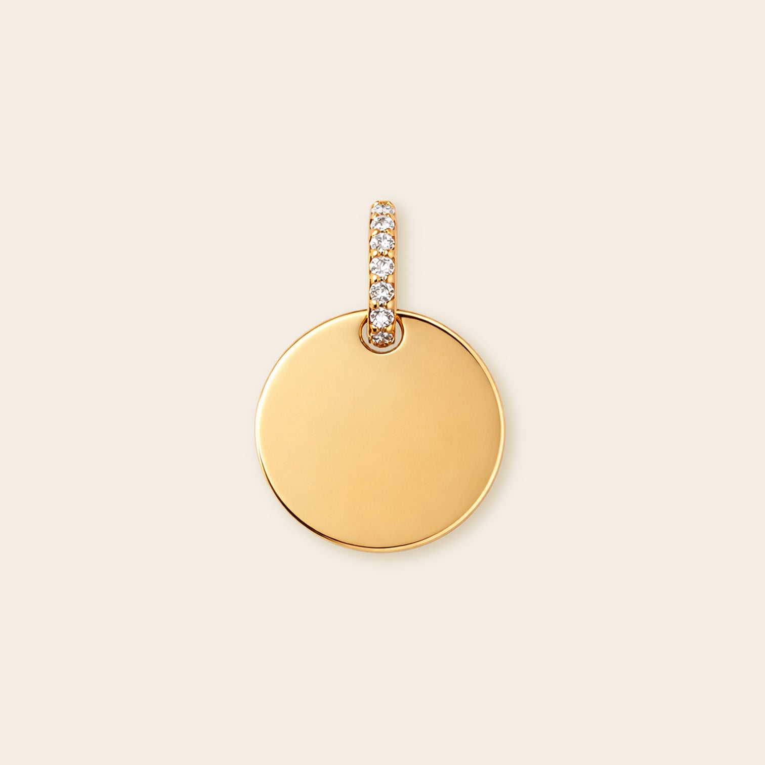Pavé Round Disc Necklace