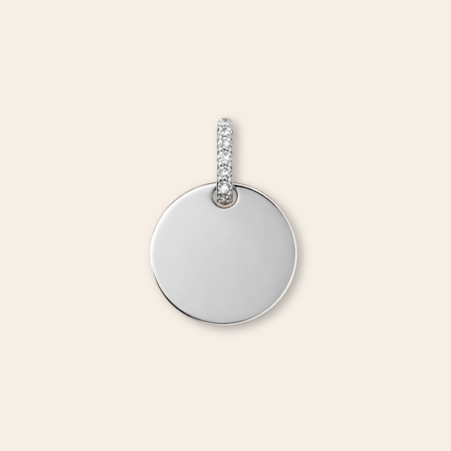 Pavé Round Disc Necklace