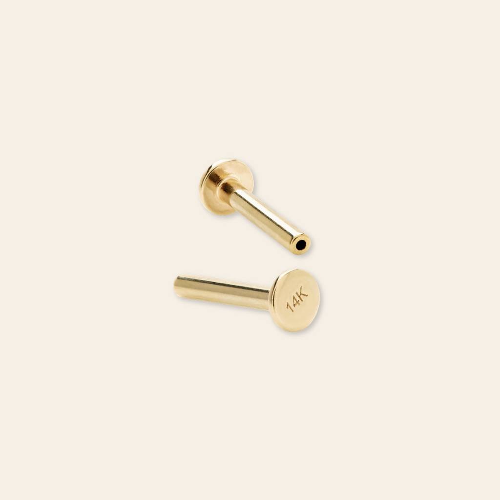14k Dainty Flower Flatback Stud