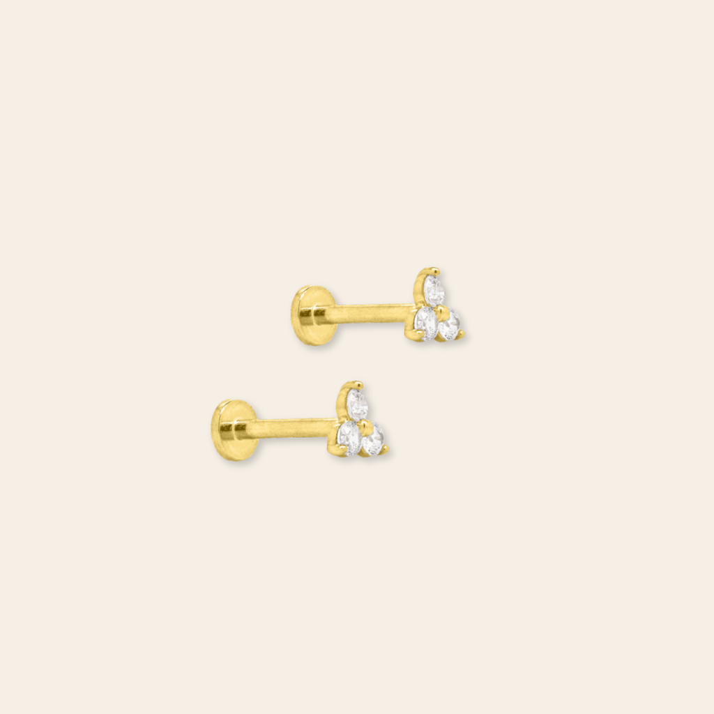14k Fleur Flatback Stud