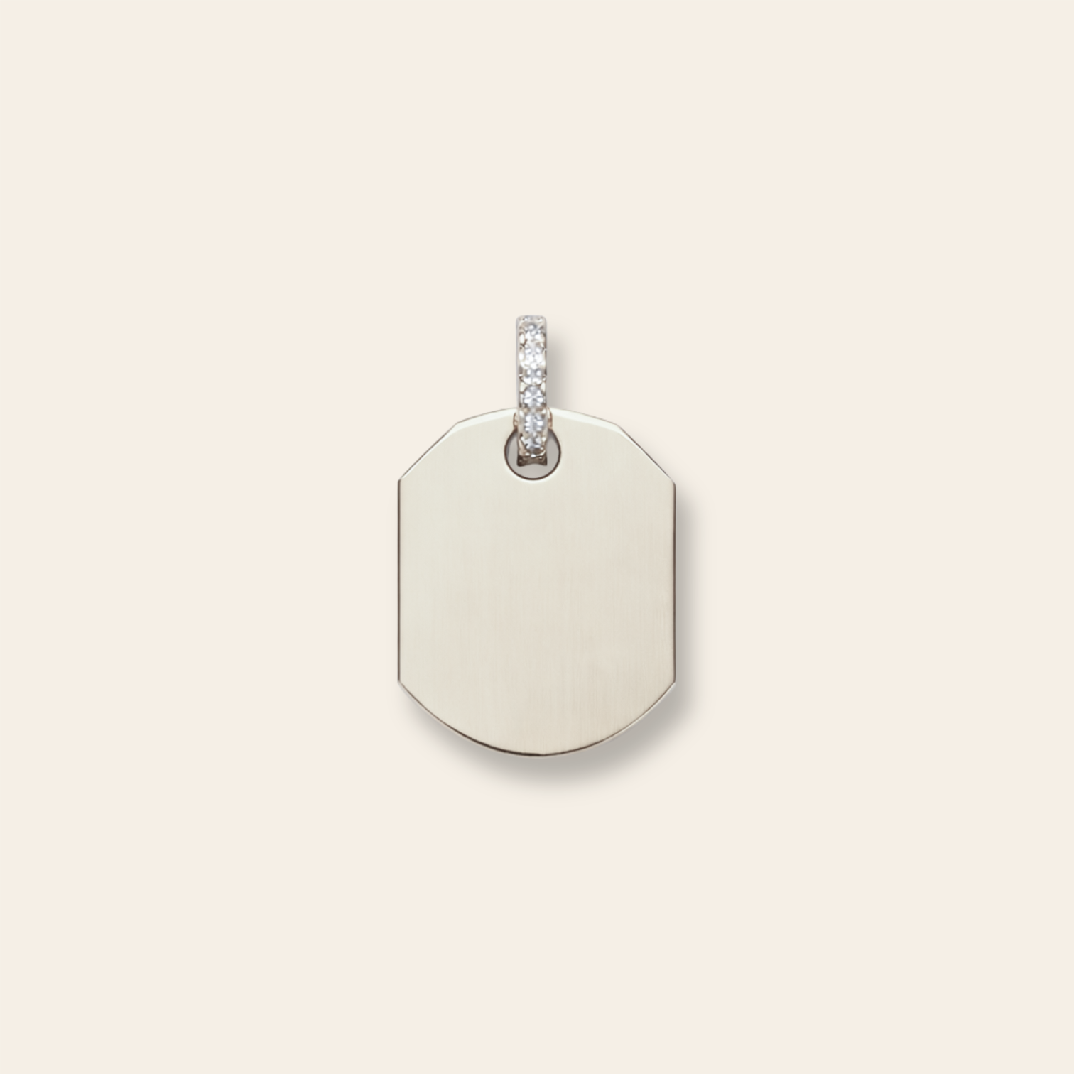 Tag CZ Bail Necklace