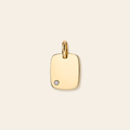Personalized 10k Solid Gold Tag CZ Necklace
