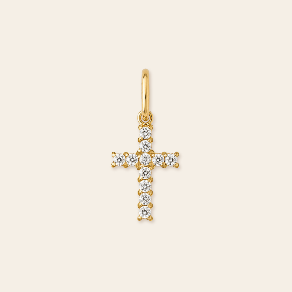 Waterproof CZ Cross Charm